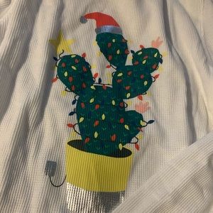 XL pajama thermal top Christmas cactus